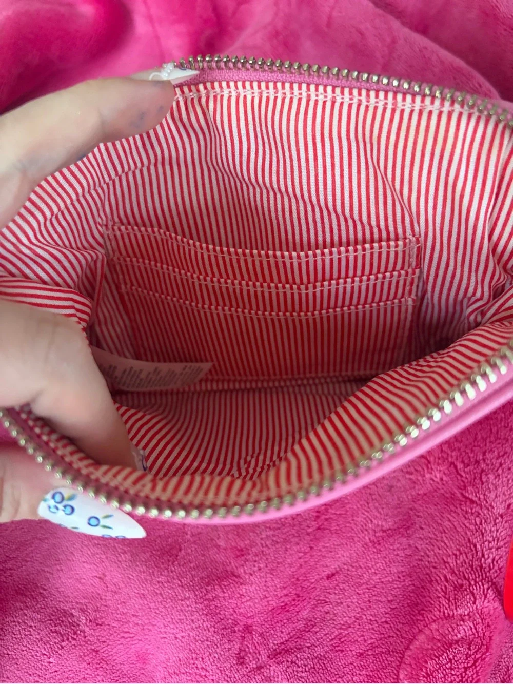 Old Navy Pink Clutch Wristlet with Red Lobster Applique